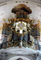Ornate late rococo style organ in Sankt Peter church. Sankt Peter, Germany.