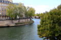 River Seine flows north of Île St Louis. Paris, France.