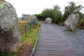 Walkway to menhirs site. Carnac, France.