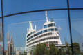 Reflection of cruise ship. Marseille, France.