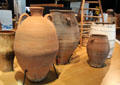 Olive oil jars from around Mediterranean at Museum of European and Mediterranean Civilisations. Marseille, France.
