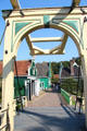 Village beyond Ouderkirk, aan de Amstel drawbridge at Arnhem Openlucht Museum. Arnhem, Netherlands