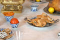 Poultry offering on dining table in New Dining Room. Het Loo, Netherlands.