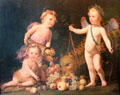 An Allegory of Peace and Plenty painting by Gerrit van Honthorst. Het Loo, Netherlands.