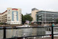 Modern housing overlooking Floating Harbour. Bristol, England