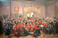 The Trial of Colonel Brereton painting by Rolinda Sharples, depicting the court-martial of the officer who refused an order to open fire on crowds during the protest in Bristol at M-Shed Museum. Bristol, England.