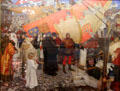 The Departure from Bristol of John & Sebastian Cabot on their First Voyage of Discovery,1497 painting by Ernest Boad at Bristol Museum & Art Gallery. Bristol, England.