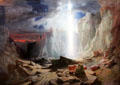 The Israelites passing through the Wilderness, preceded by the Pillar of Light painting by William West at Bristol Museum & Art Gallery. Bristol, England.