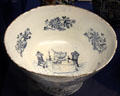Ceramic punch bowl likely painted by Joseph Flower in Bristol to mark the completion of his apprenticeship at Bristol Museum & Art Gallery. Bristol, England.