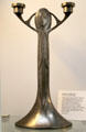 Art Nouveau pewter candlestick exhibited at St Louis 1904 expo by Joseph Maria Olbrich & made by Eduard Hueck Metallwarenfabrik near Düsseldorf at British Museum. London, United Kingdom.