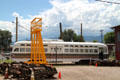 Streetcar in colors of Colorado Springs & Manitou Traction Co. at Pikes Peak Historical Railway Foundation. Colorado Springs, CO.