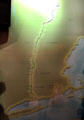 Map of Connecticut River which starts in New Hampshire at CT River Museum. Essex, CT.