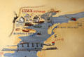 Essex detail of mural showing Connecticut River at Connecticut River Museum. Essex, CT.