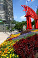 Gardens at entrance to Navy Pier. Chicago, IL.