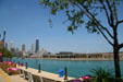 Chicago skyline north Lakeshore from Navy Pier. Chicago, IL.
