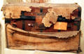 Leather trunk with canvas cover at Sedgwick County Historical Museum. Wichita, KS.