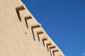 Log beams supporting roof of San Francisco de Asis Church. Taos, NM.