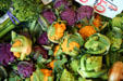 Colored cauliflowers in Pike Place Market. Seattle, WA.