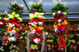 Garlands of peppers in Pike Place Market. Seattle, WA.