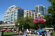 Victor Steinbrueck Park & residential buildings at northern end of Pike Place Market. Seattle, WA.